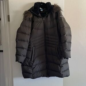 Columbia Dark Olive Green Puffer Jacket with Fur Hood 3X